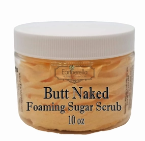 BUTT NAKED Exfoliating Foaming Sugar Body Scrub, 10 oz jar