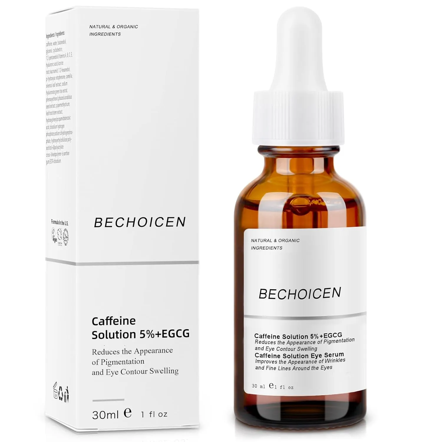 Caffeine Solution 5%   EGCG Serum for Dark Circles and Puffiness,30ml Anti Aging Moisturizing Caffeine Eye serum for Women,Reduce Fine Lines & Wrinkles Under Eye Bags,2Pcs
