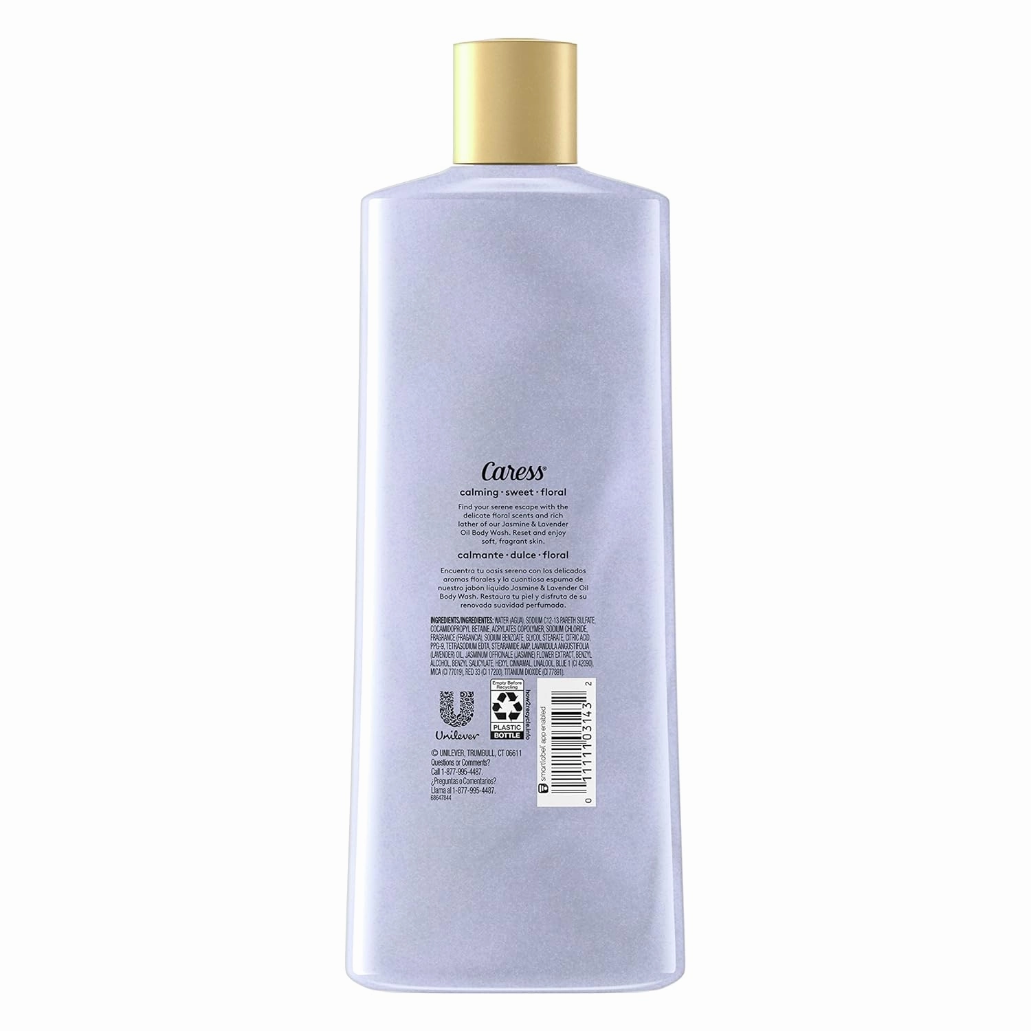 Caress Body Wash for Women, Jasmine and Lavender Oil, Shower Gel Moisturizing Body Wash Leaves Skin Feeling Instantly Pampered, 18.6 oz 6 Pack