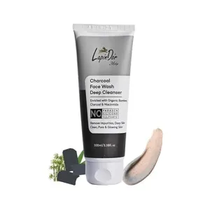 Charcoal Face Wash Deep Cleanser (100ml) | Organic Bamboo Charcoal & Niacinamide Face Wash for Men & Women | Remove Dirt, Oil,| Non-Toxic, Harmful Chemical-Free & Vegan
