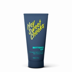 Charcoal Exfoliating Bum and Body Mask, Detoxifying Bamboo Charcoal and Volcanic Exfoliants for Radiant, Silky Smooth Skin, Bottoms Up by Hey Sweet Cheeks, 4 oz