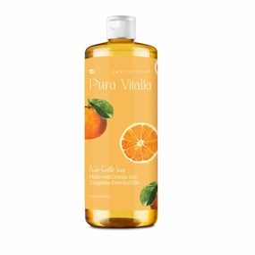 Citrus Pure Castile Soap Liquid with Olive Oil & Essential Oils; for Face Wash, Hand, Body, Laundry, and Beyond, Eco-friendly & fully Biodegradable Organic Castile Soap, 32 fl oz.