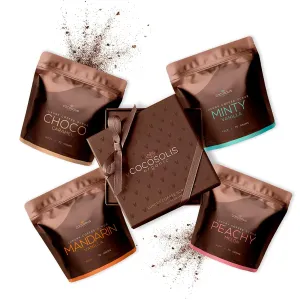 COCOSOLIS Arabica Coffee Scrub Set of 4 Packages - Natural Essential Oils - The Perfect Organic Scrubs for Your Face & Body - Coffee Scrub for Cellulite and Stretch Marks (9.9oz)