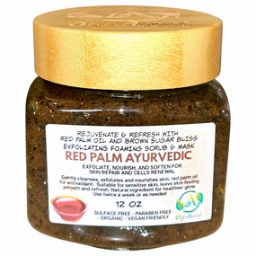 Coffee Body Scrub & Mask with Red Palm Oil – 12 Oz Coffee Sugar Exfoliating Body Scrub & Face Mask Skincare for Glowing Skin