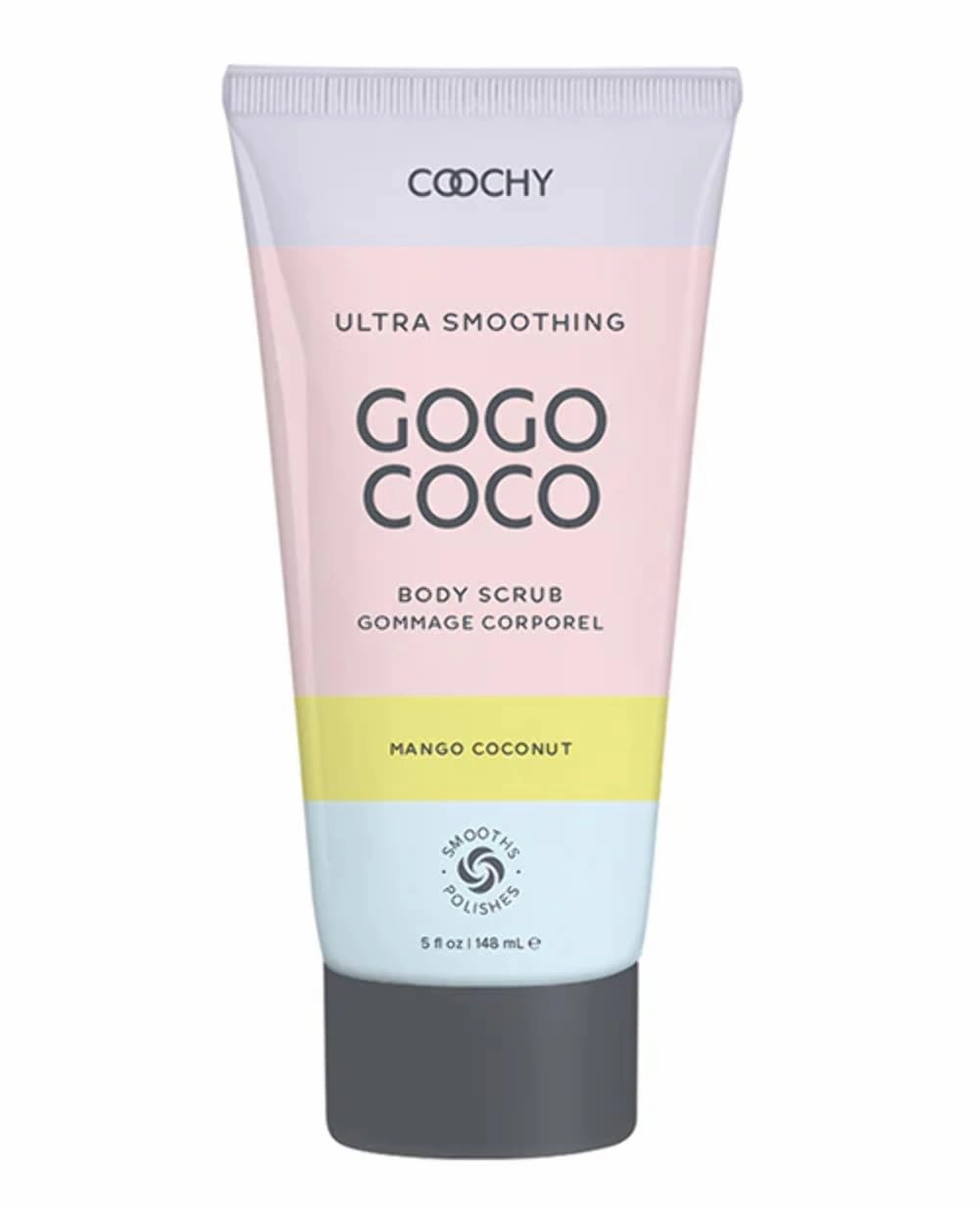 Coochy Ultra Smoothing Body Scrub | Gentle Exfoliating Body Scrub for Sensitive Skin | Removes Dead Skin Cells, Prevents Ingrowns | Paraben-free, Cruelty-free | Mango Coconut 5 oz/148 mL