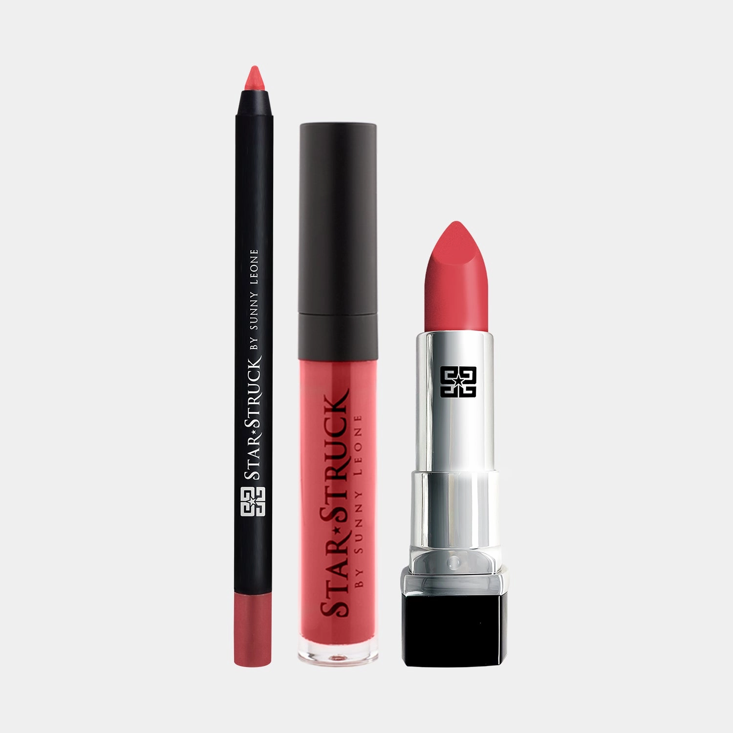 Coralicious - 3Pcs Lip Kit, Lip Gloss, Lipstick & Lipliner Kit - Coral