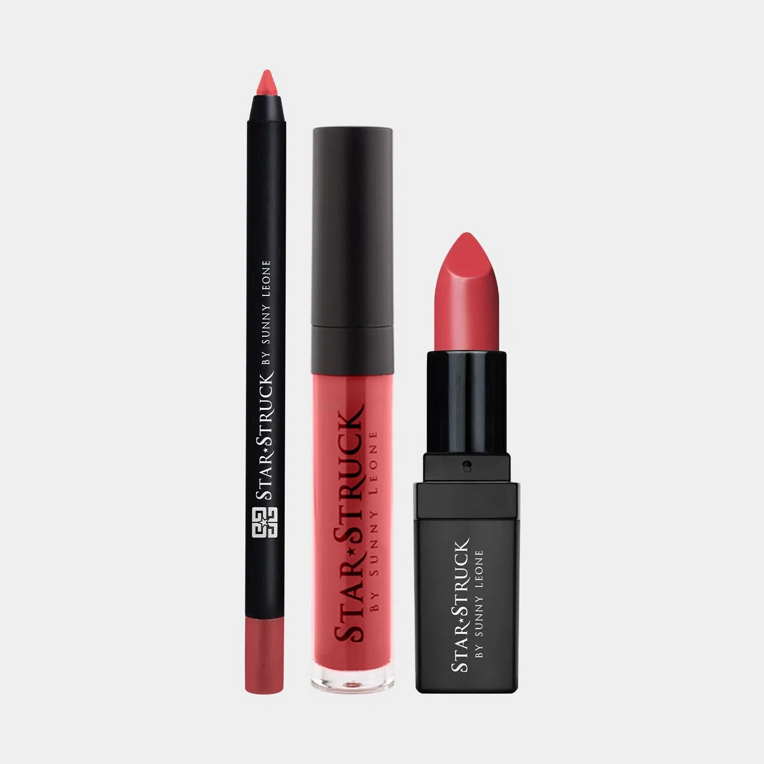 Coralicious - 3Pcs Lip Kit, Lip Gloss, Lipstick & Lipliner Kit - Coral