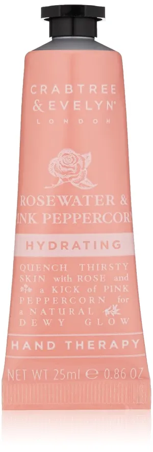Crabtree & Evelyn Rosewater & Pink Peppercorn Hydrating Hand Therapy, 0.86 oz