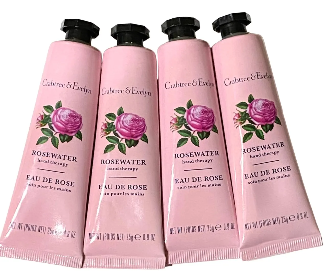 Crabtree & Evelyn Rosewater Hand Therapy .9 oz SET OF 4
