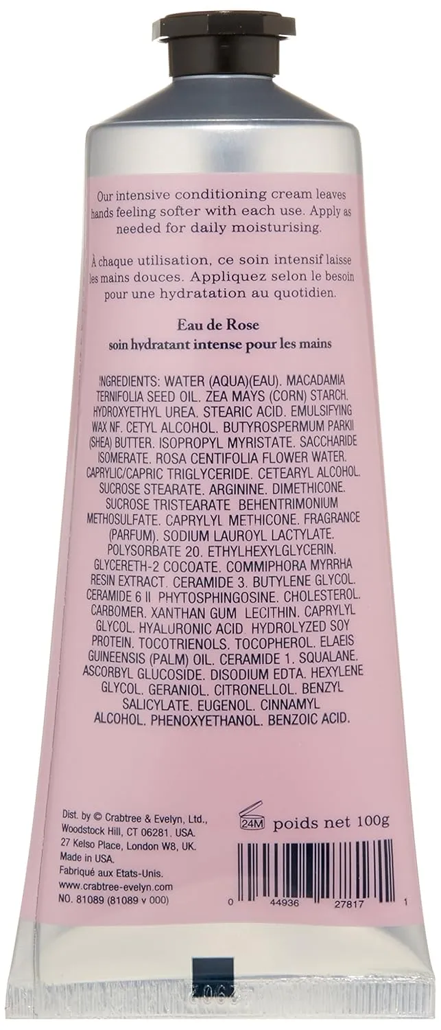 Crabtree & Evelyn Ultra-Moisturising Hand Therapy, Rosewater, 3.5 oz