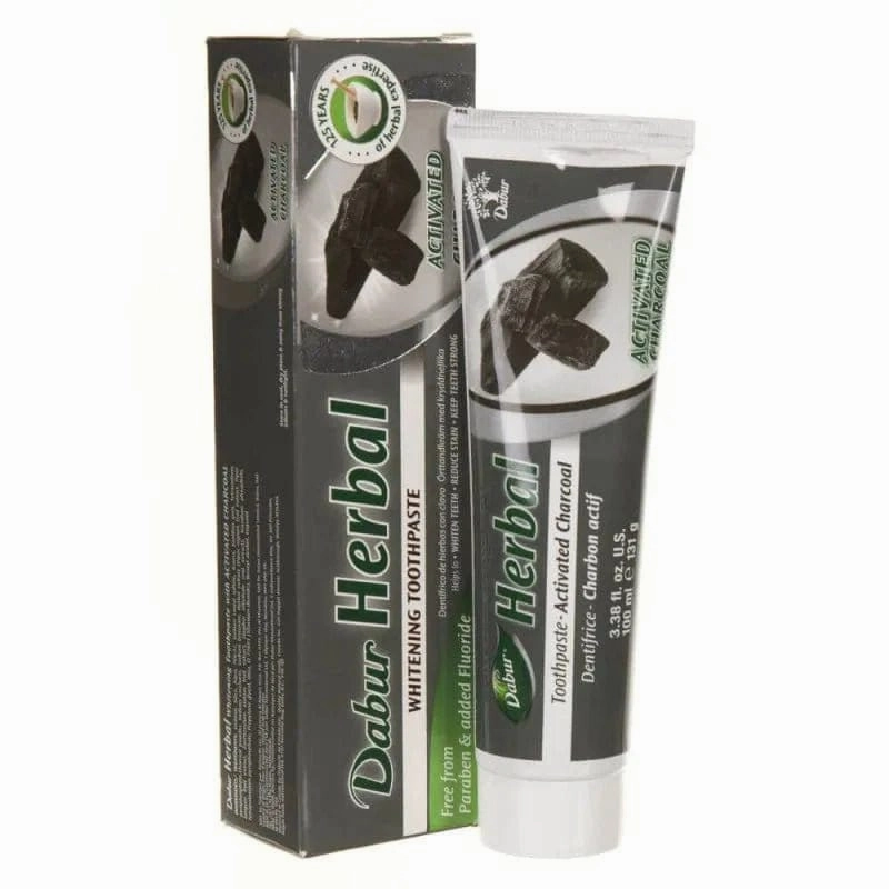 Dabur -Herbal whitening Toothpaste Activated Charcoal 100ml -(dentifrice avec charbon actif)