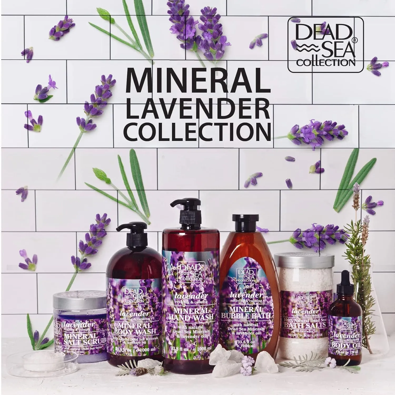 Dead Sea Collection Body Oil with Lavender-Dry Skin Moisturizer and Hydrating Massage Oil-Nourishing Bath Oil-Increase Skin Elasticity and Provide Anti-Aging(4 fl.oz)