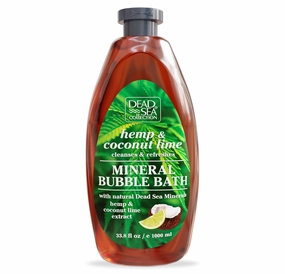 Dead Sea Collection Hemp & Coconut Lime Bubble Bath for Women and Men with Pure Minerals - Nourishing and Moisturizing Skin - 33.8 Fl. Oz