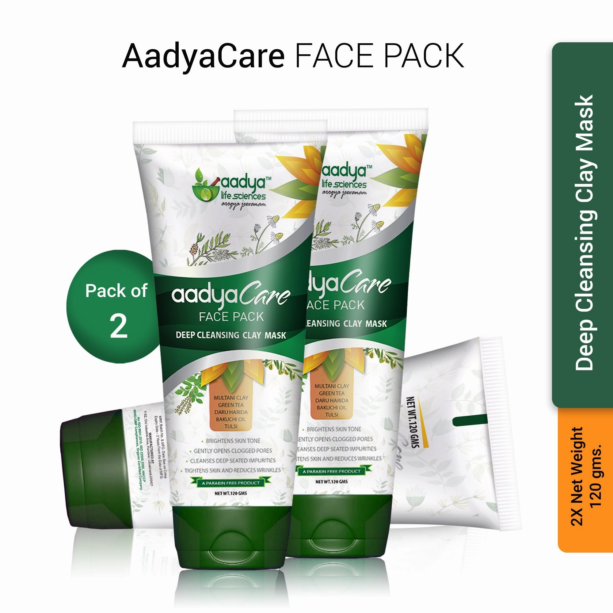 Deep cleansing multani mud based clay mask that Revives and brings back skin to natural tone.