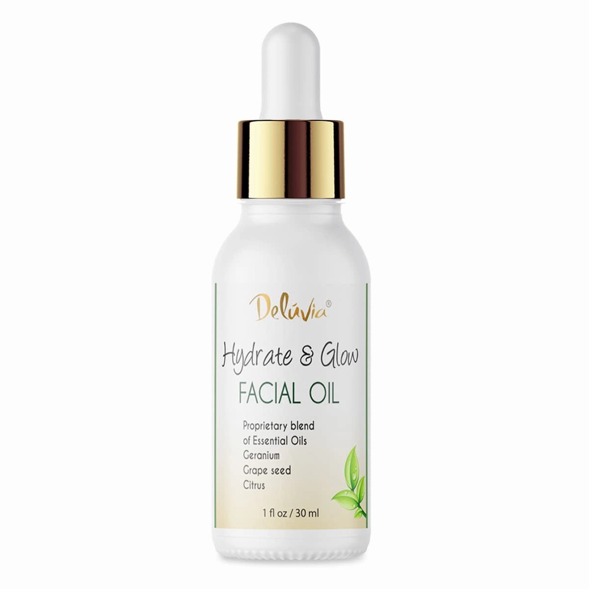 Deluvia Hydrate & Glow Facial Oil, Essential Oils for Dry Skin, Good for Sensitive Skin, Deep Moisturizer, Skin Care by Deluvia