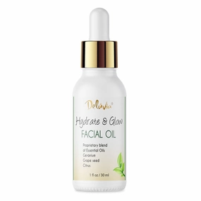 Deluvia Hydrate & Glow Facial Oil, Essential Oils for Dry Skin, Good for Sensitive Skin, Deep Moisturizer, Skin Care by Deluvia