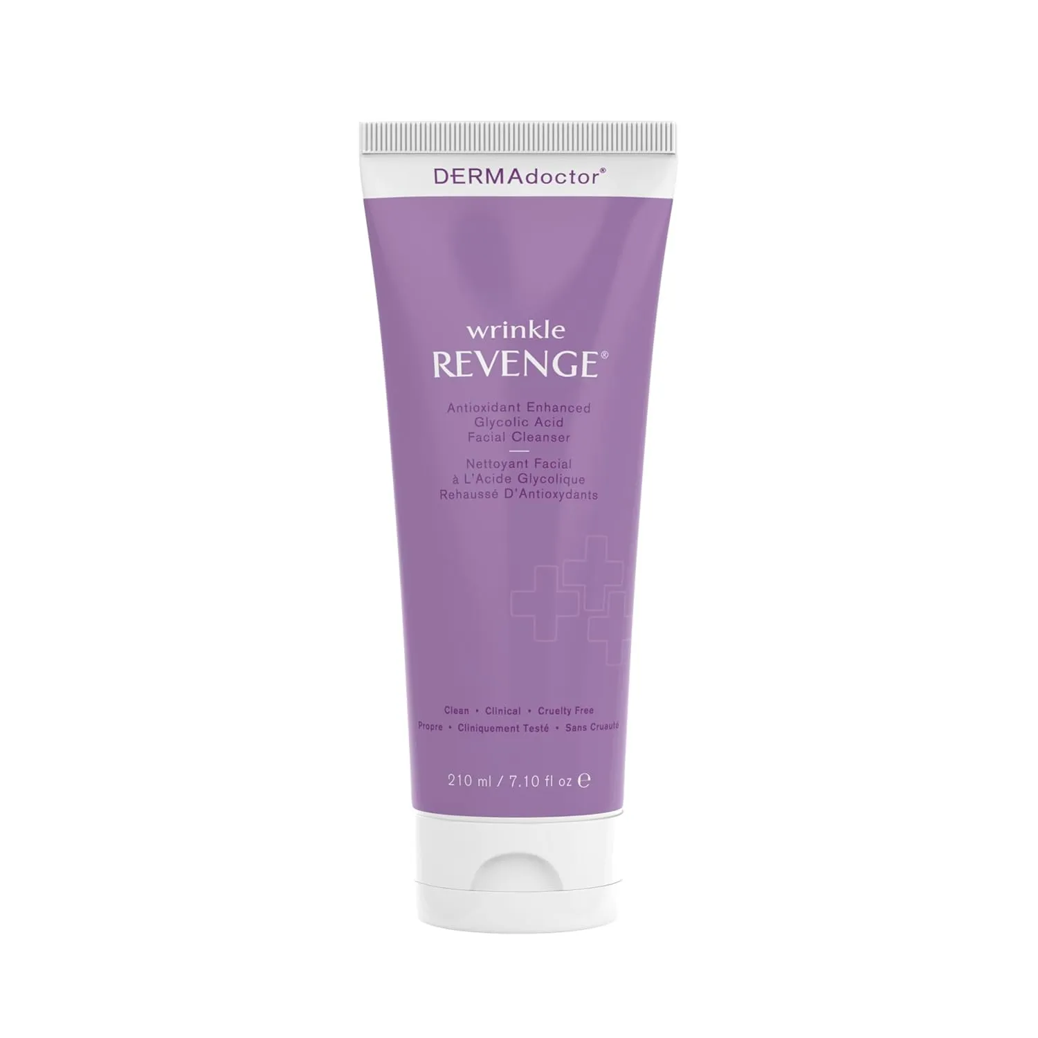 DERMAdoctor Antioxidant Enhanced Glycolic Acid Facial Cleanser, Dermatologist Formulated Gentle Cream Exfoliating Fragrance Free Face Wash for Men and Women - 7.10 oz