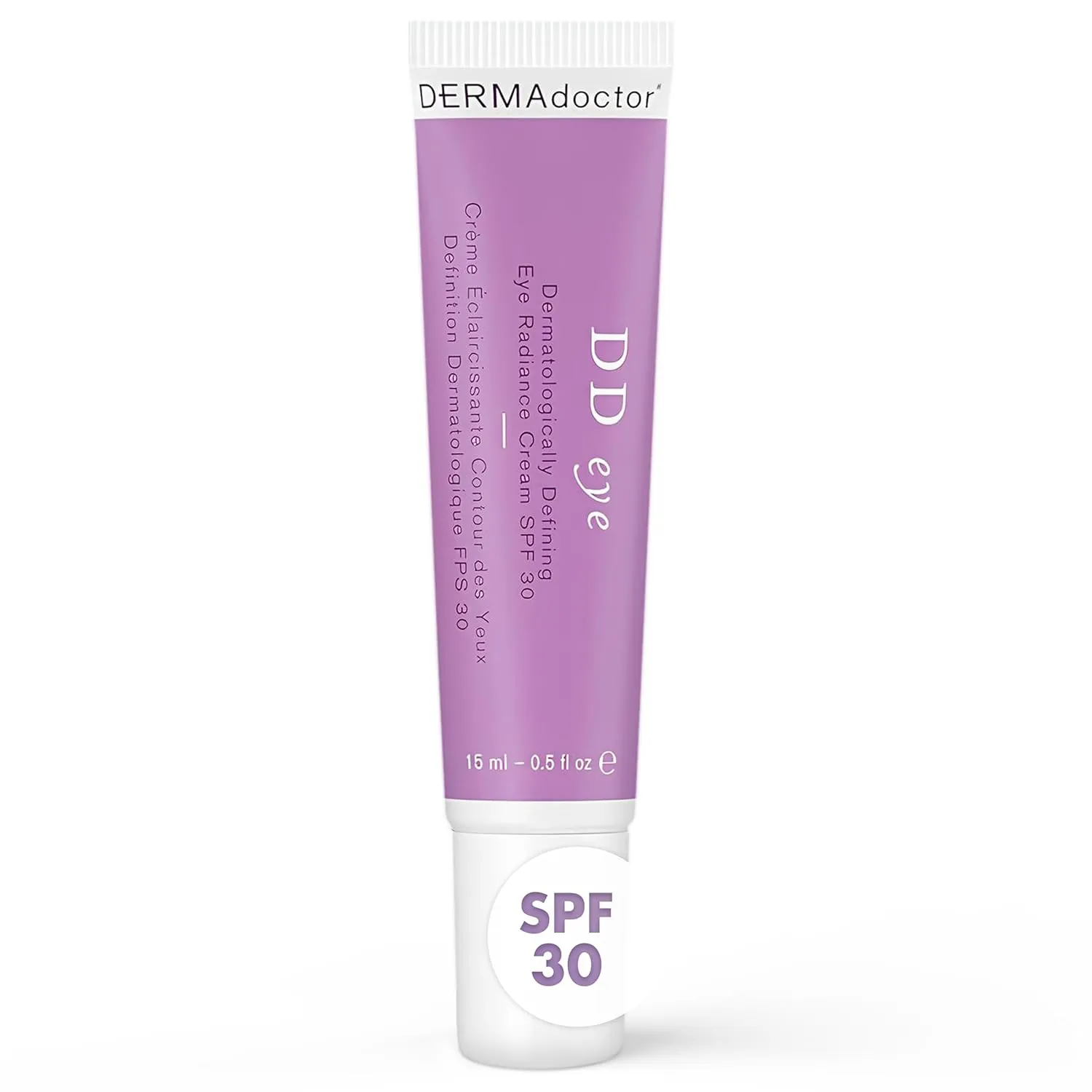 DERMAdoctor DD Eye Dermatologist Formulated Defining Radiance Boosting Caffeine Eye Cream with SPF 30; Eye Cream for Dark Circles, Puffy Eyes Treatment, Brightening and Smoothing - 0.5 oz