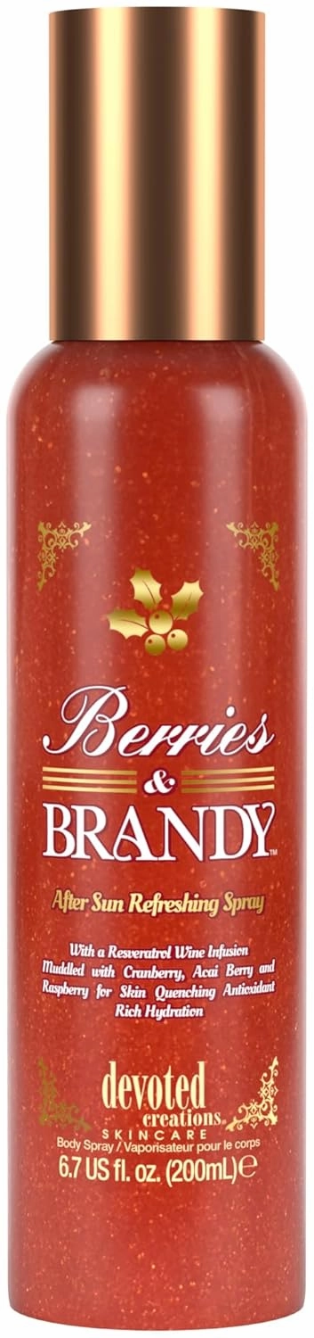 Devoted Creations Berries & Brandy After Sun Refreshing Spray | Color Extending – Skin Refreshing – Body Energizing Rich Hydrating After Sun Refreshing Body Spray