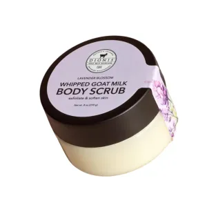 Dionis - Goat Milk Skincare Scented Whipped Body Scrubs - Intensely Hydrating Exfoliating Wash for Softer, Smoother Skin, Made in the USA - Cruelty Free and Paraben Free, Lavender Blossom, 8oz