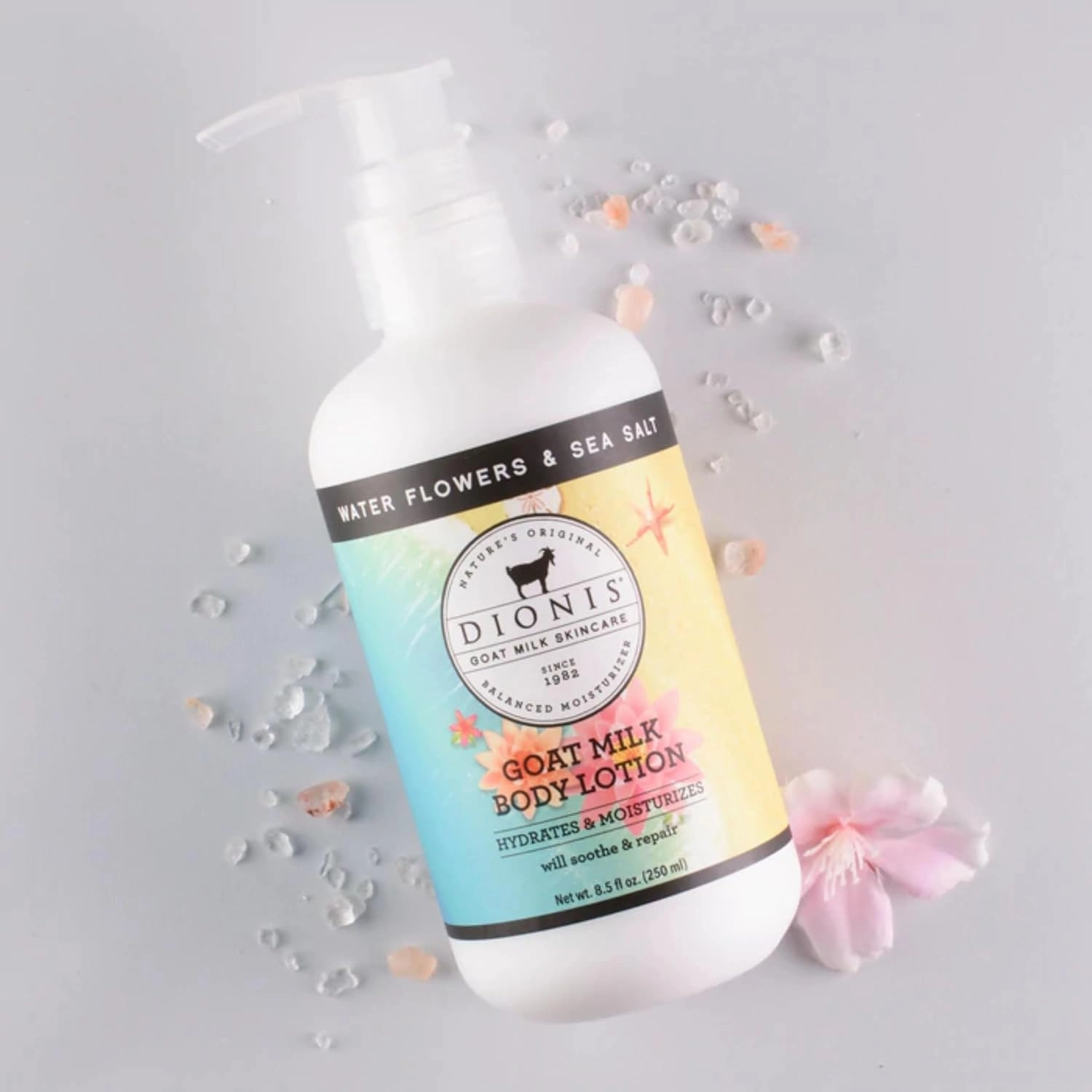 Dionis Goat Milk Hydrating Skincare Scented Cream, Rich & Creamy Daily Moisturizing Water Flowers & Sea Salt Spice Body Lotion For Dry Skin, Made in the USA, Cruelty-Free & Paraben-Free, 8.5 oz Bottle