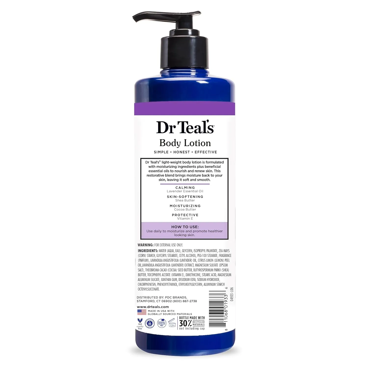 Dr Teal's 24 Hour Moisture  Body Lotion, Lavender Essential Oil, 18 fl oz (Pack of 3)