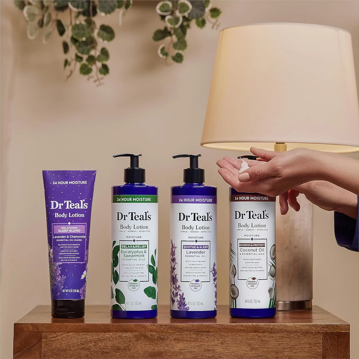 Dr Teal's 24 Hour Moisture  Body Lotion, Lavender Essential Oil, 18 fl oz (Pack of 3)