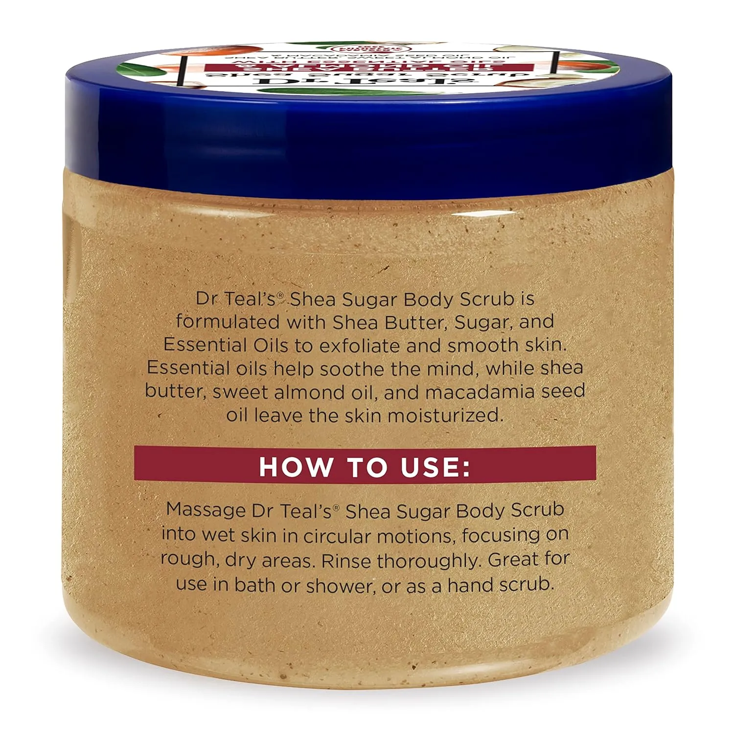 Dr Teal's Shea Sugar Scrub Trial Pack, Rose, Shea Butter, Citrus 19 oz (Pack of 3)
