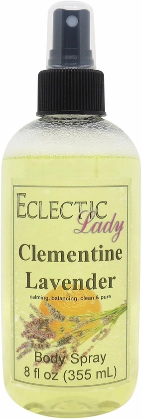 Eclectic Lady Clementine Lavender Body Spray, 8 ounces, Body Mist for Women with Clean, Light & Gentle Fragrance, Cologne with Soft, Subtle Aroma For Daily Use