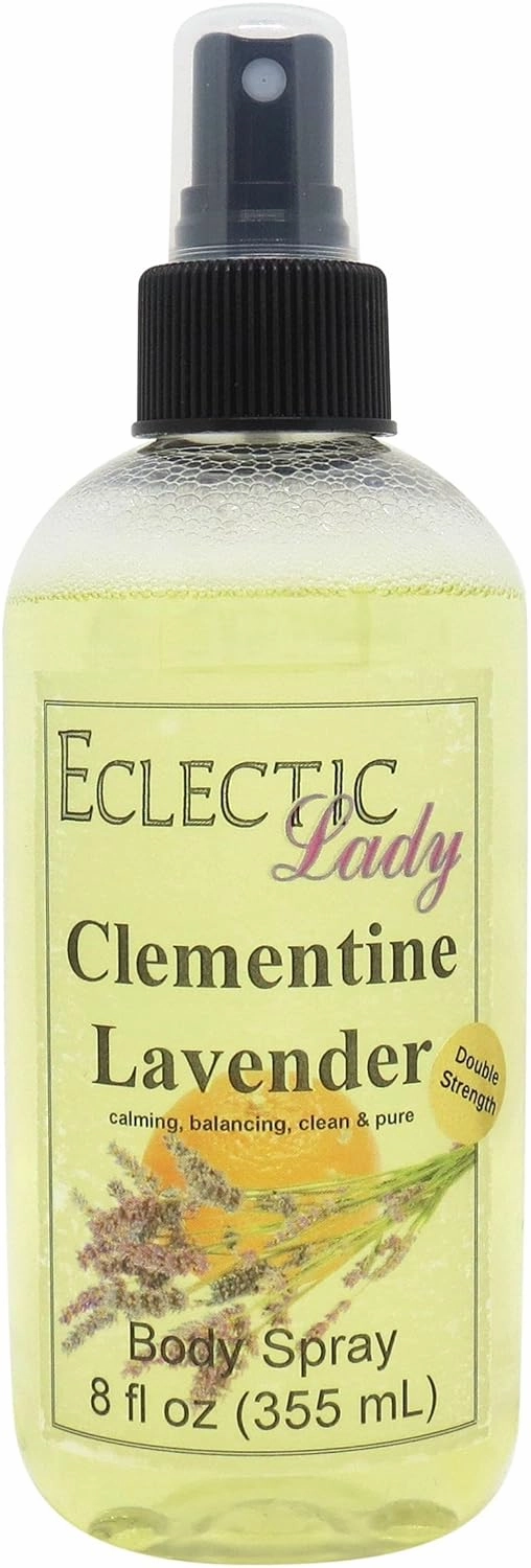 Eclectic Lady Clementine Lavender Body Spray, Double Strength, 16 ounces, Body Mist for Women with Clean, Light & Gentle Fragrance, Cologne with Soft, Subtle Aroma For Daily Use