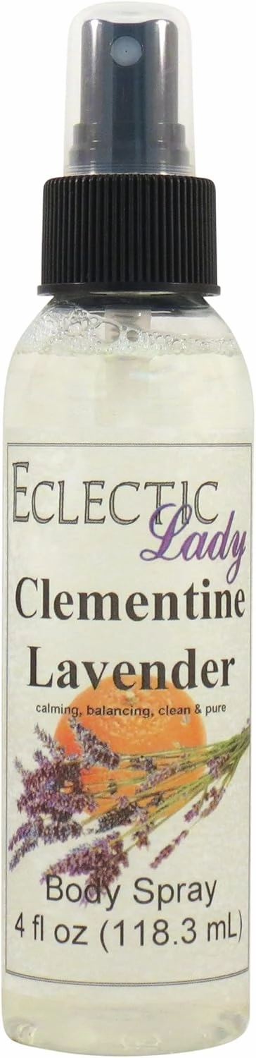Eclectic Lady Clementine Lavender Body Spray, Double Strength, 4 ounces, Body Mist for Women with Clean, Light & Gentle Fragrance, Cologne with Soft, Subtle Aroma For Daily Use
