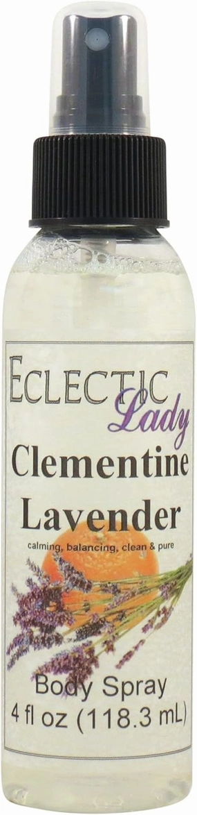 Eclectic Lady Clementine Lavender Body Spray, Double Strength, 4 ounces, Body Mist for Women with Clean, Light & Gentle Fragrance, Cologne with Soft, Subtle Aroma For Daily Use