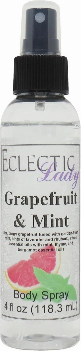 Eclectic Lady Grapefruit and Mint Body Spray, Double Strength, 8 ounces, Body Mist for Women with Clean, Light & Gentle Fragrance, Cologne with Soft, Subtle Aroma For Daily Use