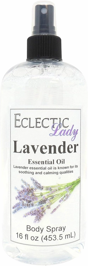 Eclectic Lady Lavender Body Spray, 16 ounces, Body Mist for Women with Clean, Light & Gentle Fragrance, Cologne with Soft, Subtle Aroma For Daily Use