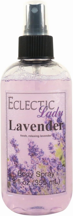 Eclectic Lady Lavender Body Spray, 8 ounces, Body Mist for Women with Clean, Light & Gentle Fragrance, Cologne with Soft, Subtle Aroma For Daily Use