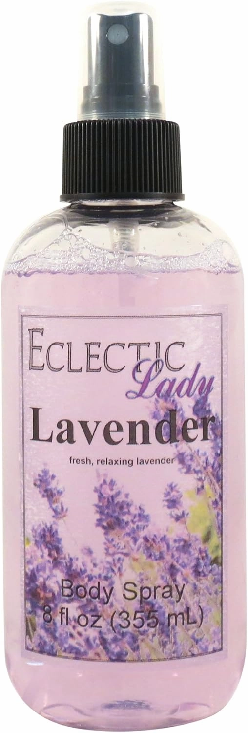 Eclectic Lady Lavender Body Spray, 8 ounces, Body Mist for Women with Clean, Light & Gentle Fragrance, Cologne with Soft, Subtle Aroma For Daily Use