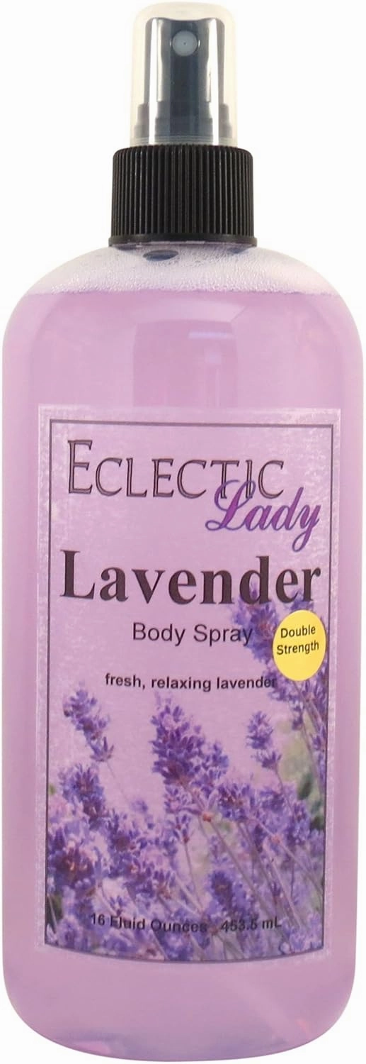 Eclectic Lady Lavender Body Spray, Double Strength, 16 ounces, Body Mist for Women with Clean, Light & Gentle Fragrance, Cologne with Soft, Subtle Aroma For Daily Use
