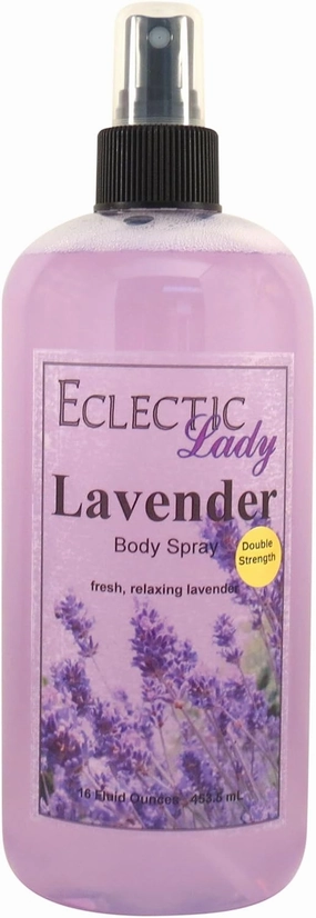 Eclectic Lady Lavender Body Spray, Double Strength, 16 ounces, Body Mist for Women with Clean, Light & Gentle Fragrance, Cologne with Soft, Subtle Aroma For Daily Use
