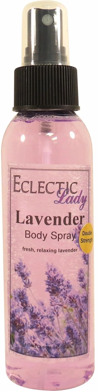 Eclectic Lady Lavender Body Spray, Double Strength, 4 ounces, Body Mist for Women with Clean, Light & Gentle Fragrance, Cologne with Soft, Subtle Aroma For Daily Use