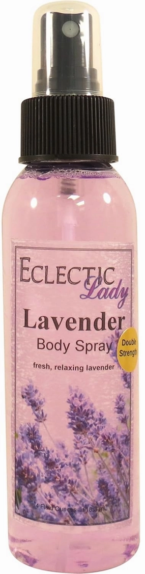 Eclectic Lady Lavender Body Spray, Double Strength, 4 ounces, Body Mist for Women with Clean, Light & Gentle Fragrance, Cologne with Soft, Subtle Aroma For Daily Use