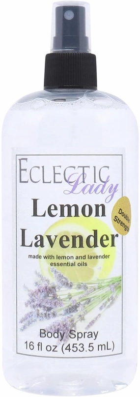Eclectic Lady Lemon Lavender Body Spray, Double Strength, 16 ounces, Body Mist for Women with Clean, Light & Gentle Fragrance, Cologne with Soft, Subtle Aroma For Daily Use