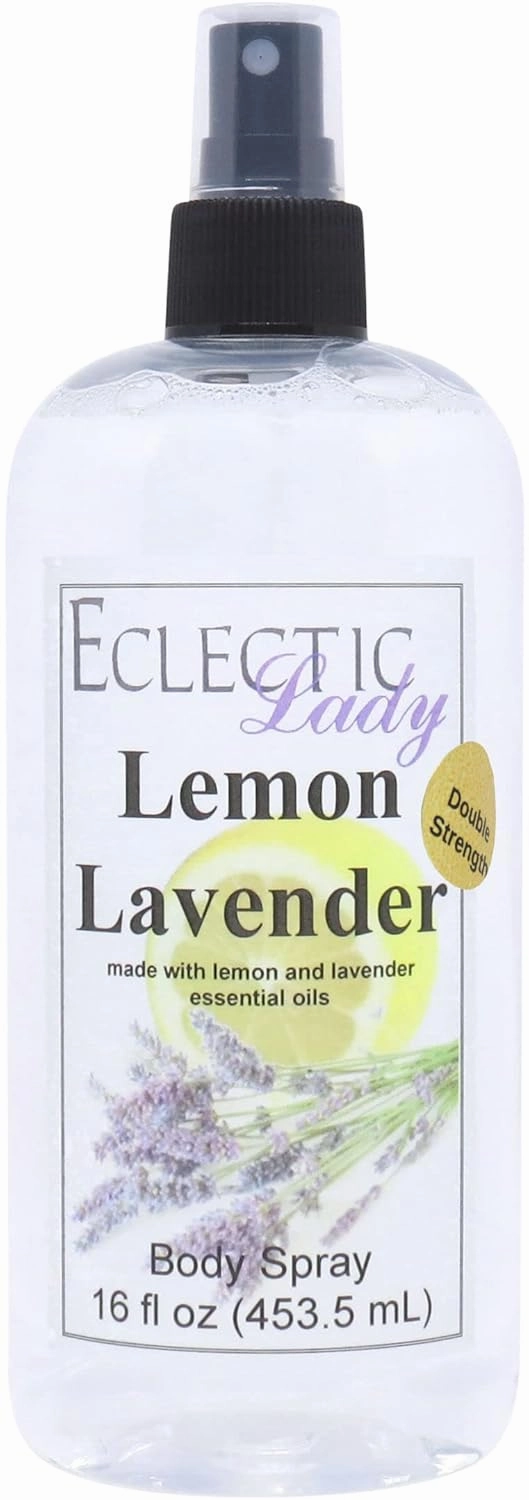 Eclectic Lady Lemon Lavender Body Spray, Double Strength, 16 ounces, Body Mist for Women with Clean, Light & Gentle Fragrance, Cologne with Soft, Subtle Aroma For Daily Use