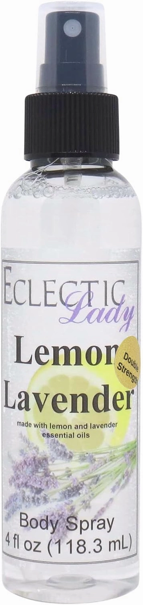 Eclectic Lady Lemon Lavender Body Spray, Double Strength, 4 ounces, Body Mist for Women with Clean, Light & Gentle Fragrance, Cologne with Soft, Subtle Aroma For Daily Use