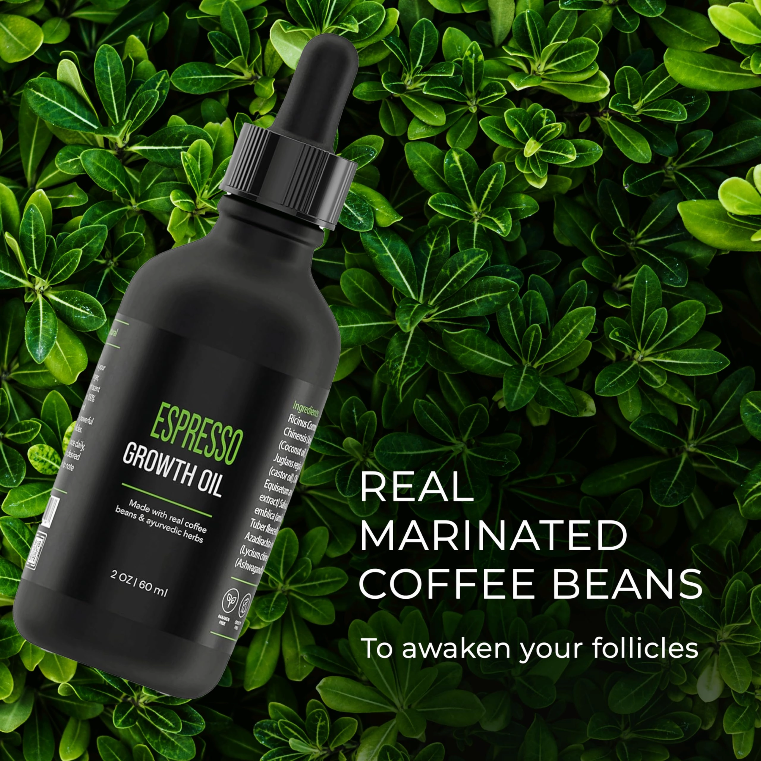 Edge Entity Espresso Hair Growth Oil 2oz – Blend of Castor Oil and Avocado Oil Infused with Coffee Beans, Amla and Ashwagandha for Thicker, Nourished Hair - Ideal for Kinky, Coily and Damaged Hair
