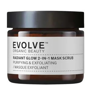 Evolve Organic Beauty - Natural Radiant Glow 2-in-1 Mask Scrub | Small-Batch, Vegan Clean Beauty (2 oz | 60 mL) Packaging May Vary