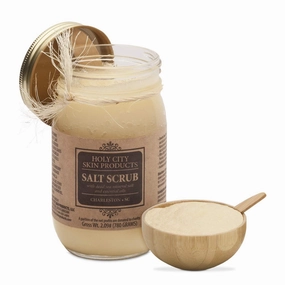 Exfoliating Body Scrub - Pure Dead Sea Salt Scrub for Hands and Body with Lavender, Hydrating Moisturizing Skin Care Gift Set with Wooden Bowl, 16 fl oz