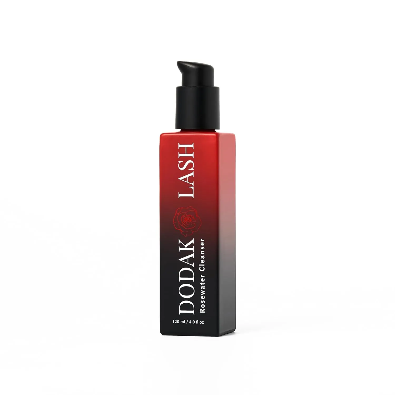 Eyelash Extension Shampoo, Eyelash Extension Cleanser, Glass Bottle, Makeup Remover, Sulfate, Paraben and Phthalate Free for Home and Salon Use (120ml, Rosewater)