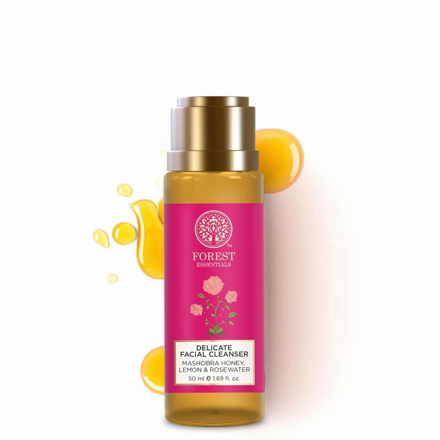 F.orest Essentials Delicate Facial Cleanser Mashobra Honey, Lemon & Rosewater (Face Wash)