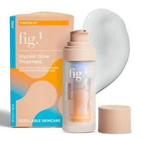 Fig.1 Glycolic Glow Treatment – 4% Glycolic Acid Face Exfoliant, Exfoliating & Brightening Emulsion, Chemical Peel for Radiant Skin, Hydrating PHA & Squalane, Vegan, 30 ml