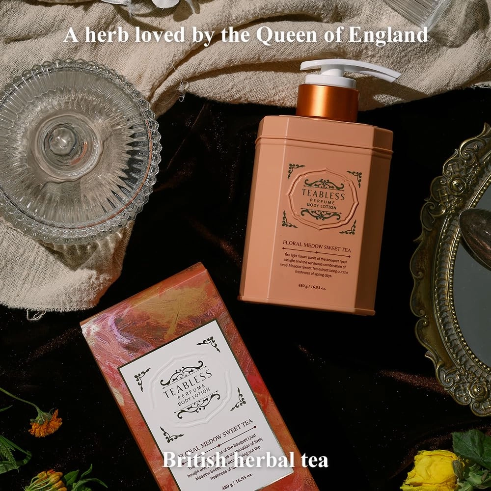 Floral Meadow Sweet Tea Perfumed Body Lotion, Daily Moisturizer, Body Lotion For Dry Skin & Sensitive Skin, Non-Greasy, Slow Aging, Jasmine Scent, Korean Skin Care